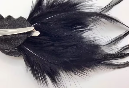 Vintage Art Deco broche haarspeld echte veren Swarovski