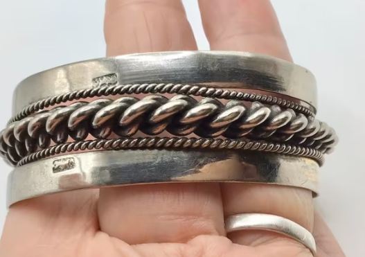 Vintage Berber armband zilver op koper Bedouin Armband