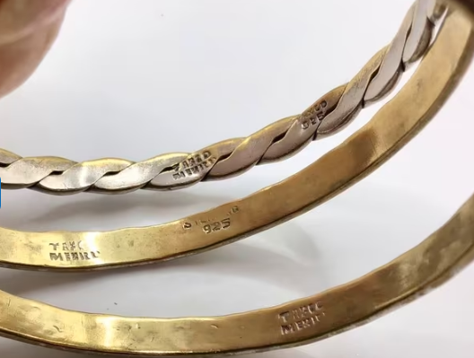 Vintage Taxco armband zilver 925 met koper 3 stuks Taxco