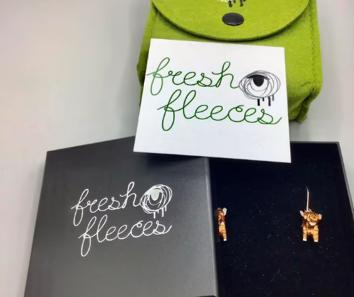 Exclusieve Designer oorbellen door Avril Manderson zilver koper nieuw