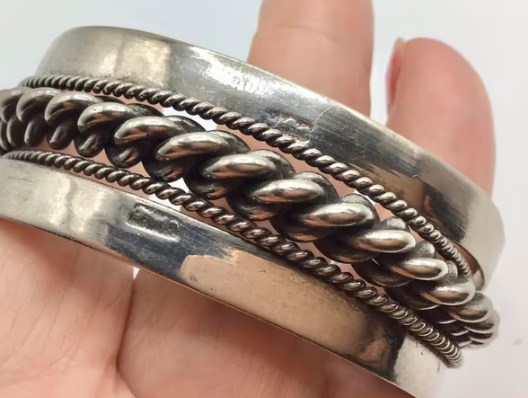 Vintage Berber armband zilver op koper Bedouin Armband