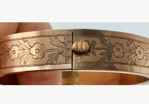 Antieke armband Art Deco armband, gegraveerd met bloemen
