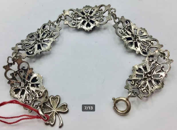 Vintage armband Normandië Frankrijk wapen schip zilver Vintage armband Normandië Frankrijk wapen schip zilver