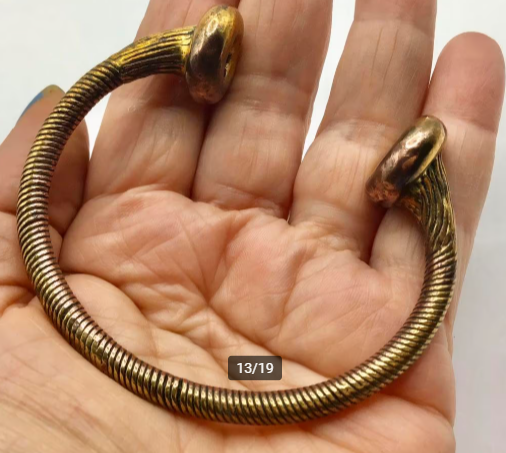 Vintage armband Keltisch Gallisch brons goud schat van Tayac