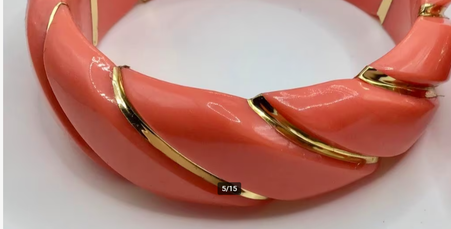 Vintage armband 3 stuks Celluloid Lucite armband Koraal Vintage armband 3 stuks Celluloid Lucite armband Koraal