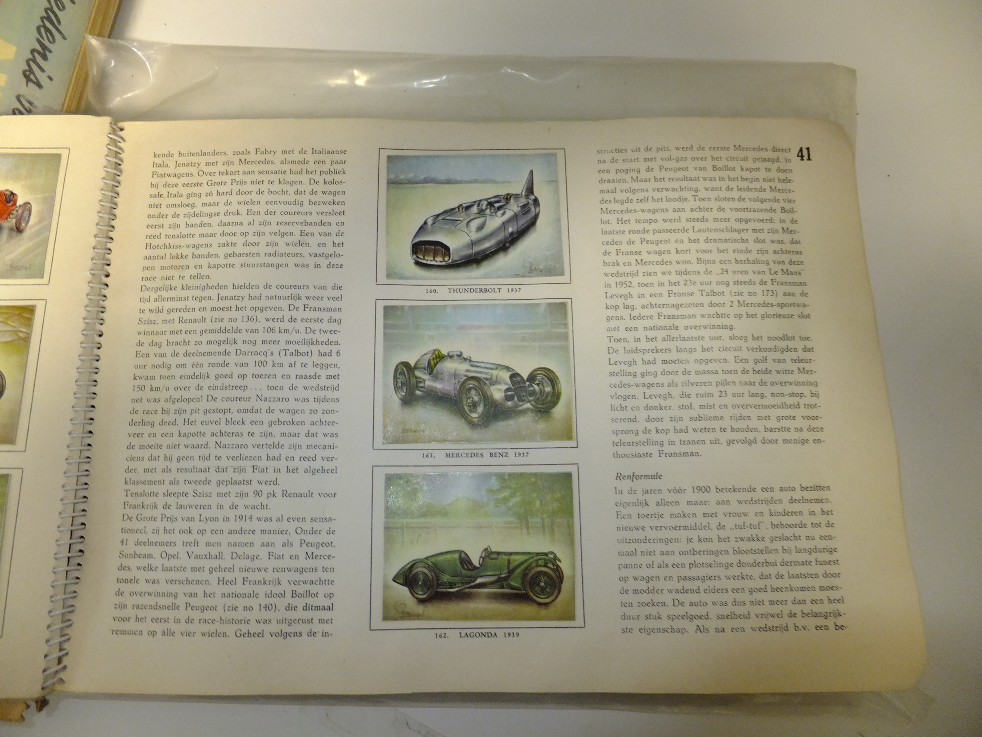Zeldzame complete set – 4 plaatjesalbums "Geschiedenis van de Automobiel" – ca. 1940-1950