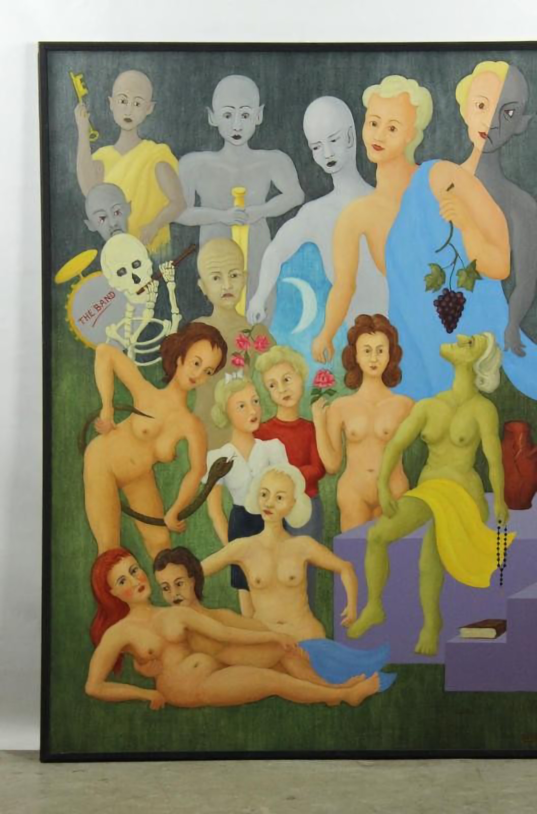 Surrealistische fantasierijk schilderij van H de Laet Surrealistische fantasierijk schilderij van H de Laet