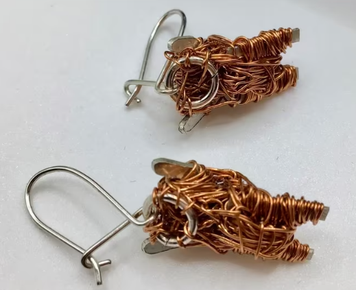 Exclusieve Designer oorbellen door Avril Manderson zilver koper nieuw