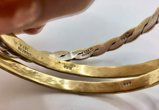 Vintage Taxco armband zilver 925 met koper 3 stuks Taxco