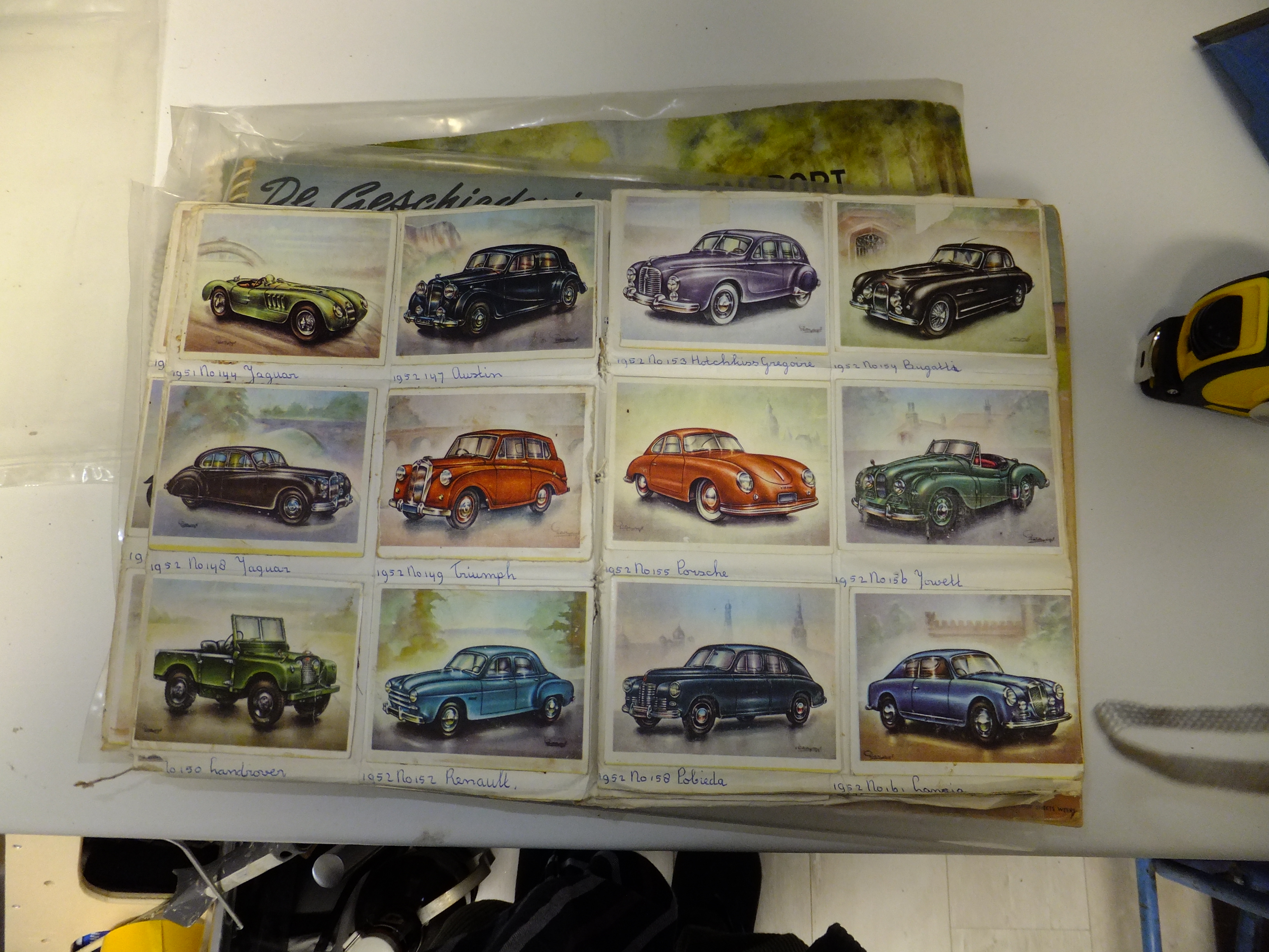 Zeldzame complete set – 4 plaatjesalbums "Geschiedenis van de Automobiel" – ca. 1940-1950