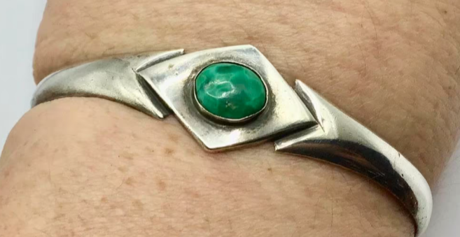 Vintage armband zilver 925 gemerkt Turquoise steen Art Deco Vintage armband zilver 925 gemerkt Turquoise steen Art Deco