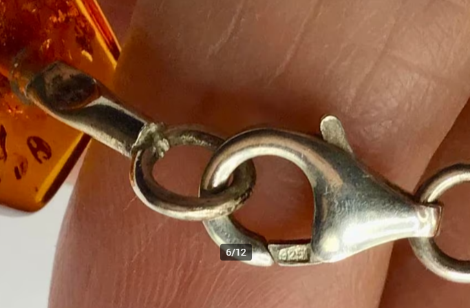 Vintage armband Barnsteen Amber zilver 925 gemerkt armband
