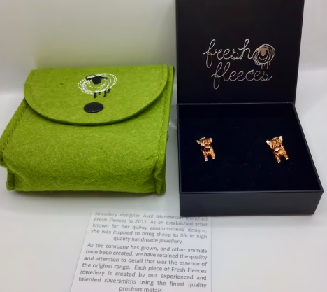 Exclusieve Designer oorbellen door Avril Manderson zilver koper nieuw