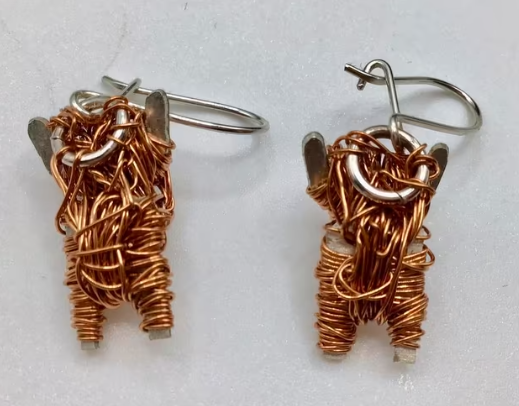 Exclusieve Designer oorbellen door Avril Manderson zilver koper nieuw