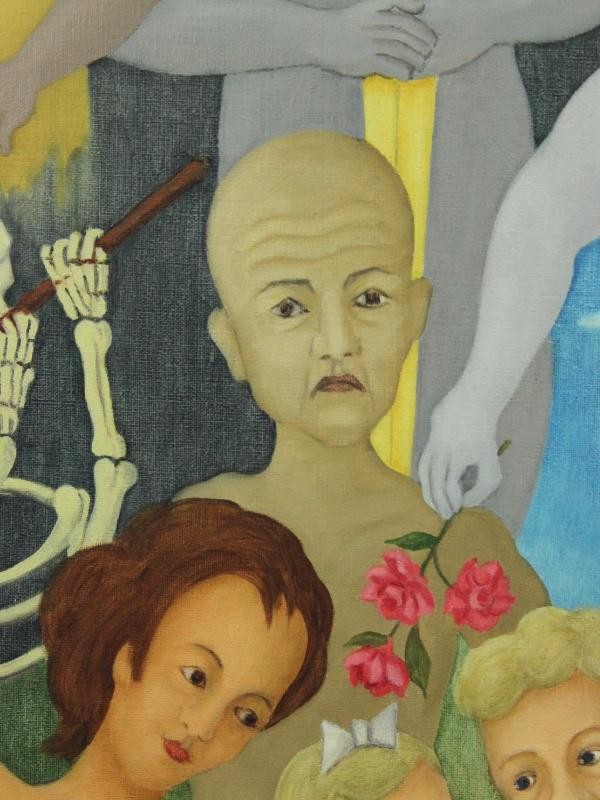 Surrealistische fantasierijk schilderij van H de Laet Surrealistische fantasierijk schilderij van H de Laet