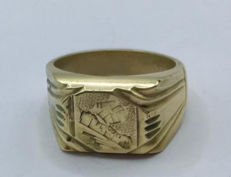 Vintage zegelring heren goud. Vintage zegelring heren goud.