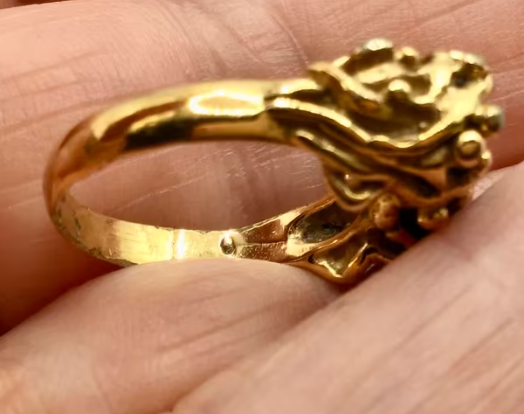 Design ring en oorbellen van Charles Jourda,  goud verguld Onyx.