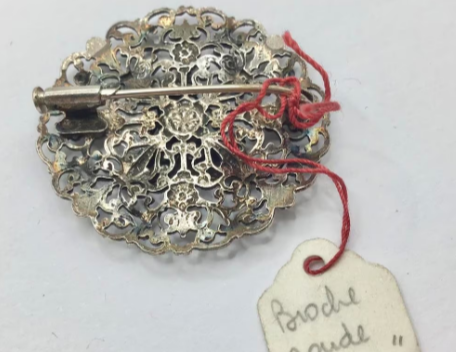 Vintage broche zilver Frankrijk Normandië handgemaakt