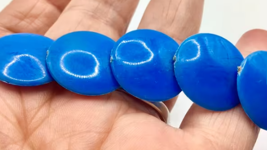 Vintage ketting met oorbellen Art Deco made in France blauw