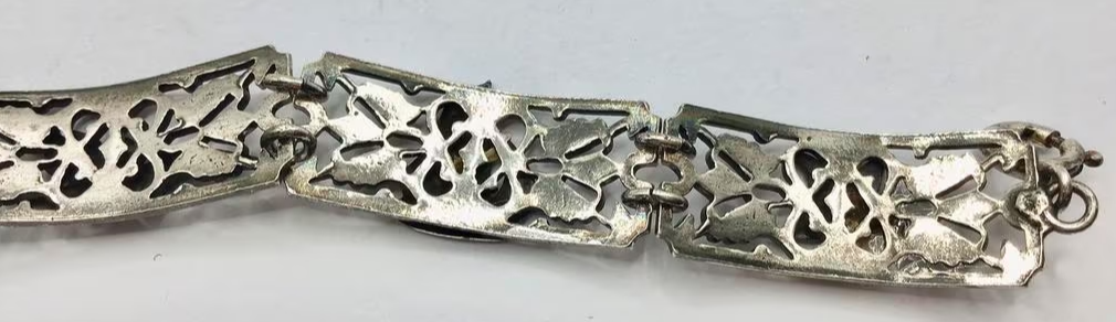 Vintage armband Normandië Frankrijk wapen schip zilver Vintage armband Normandië Frankrijk wapen schip zilver