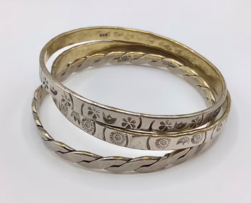 Vintage Taxco armband zilver 925 met koper 3 stuks Taxco