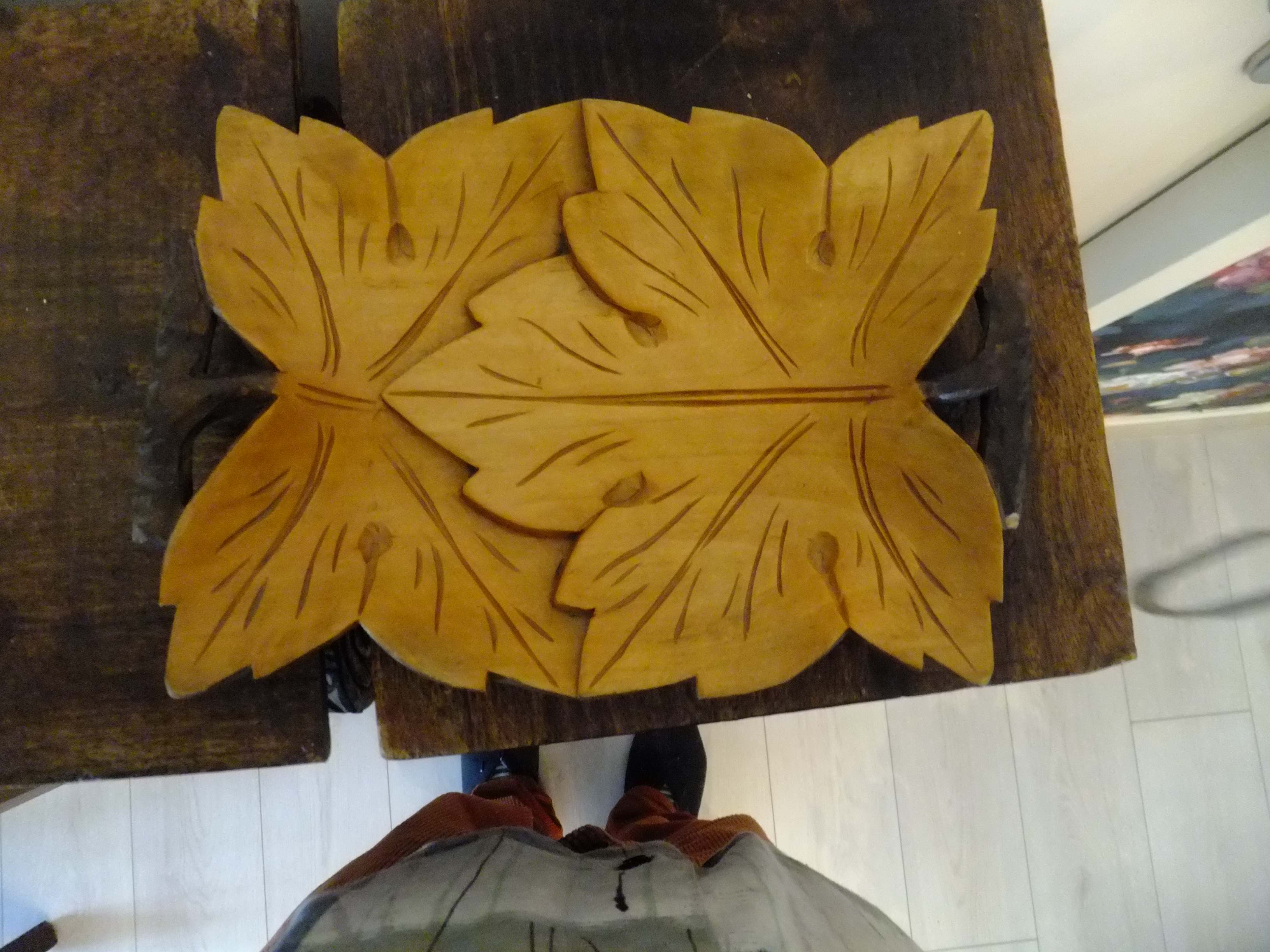 Houten serveer blaadje