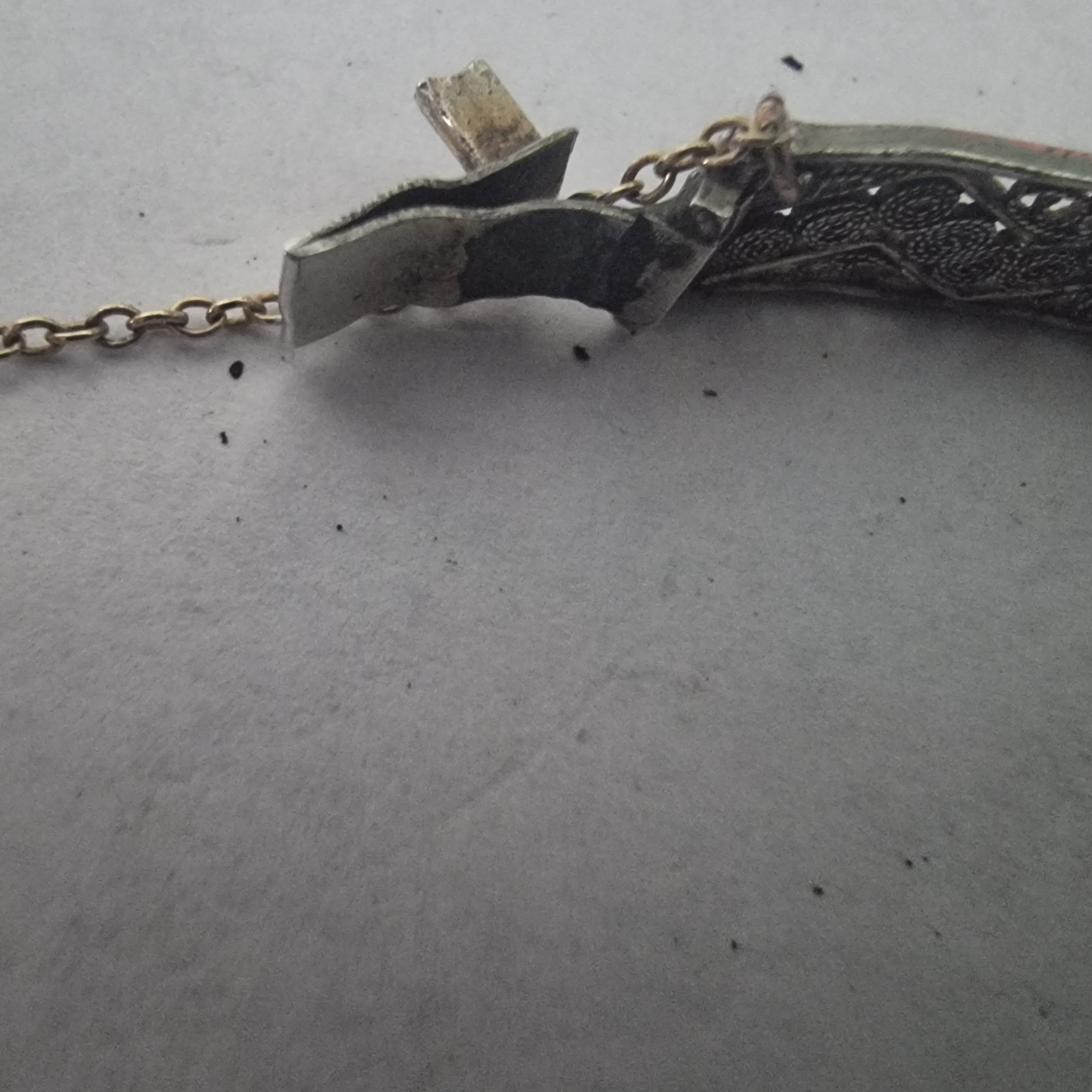 Antieke armband Filigrein silver gemerkt goud verguld 