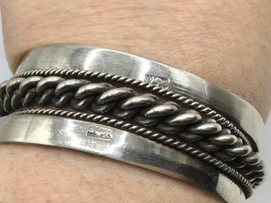 Vintage Berber armband zilver op koper Bedouin Armband