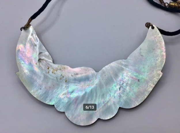 Vintage ketting parelmoer bloem groot stuk parelmoer mooi Vintage ketting parelmoer bloem groot stuk parelmoer mooi