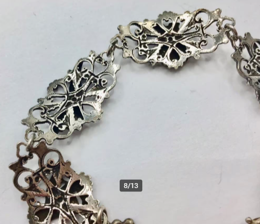 Vintage armband Normandië Frankrijk wapen schip zilver Vintage armband Normandië Frankrijk wapen schip zilver