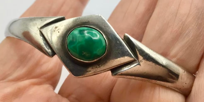Vintage armband zilver 925 gemerkt Turquoise steen Art Deco Vintage armband zilver 925 gemerkt Turquoise steen Art Deco