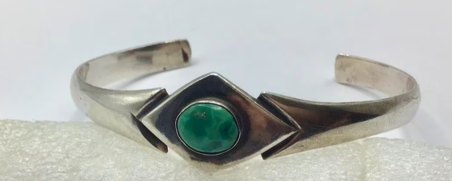 Vintage armband zilver 925 gemerkt Turquoise steen Art Deco Vintage armband zilver 925 gemerkt Turquoise steen Art Deco
