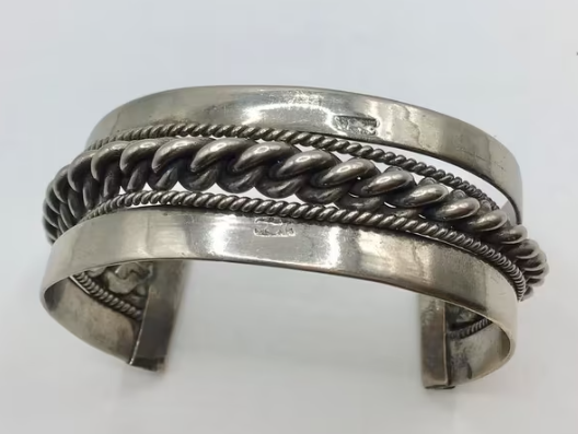 Vintage Berber armband zilver op koper Bedouin Armband