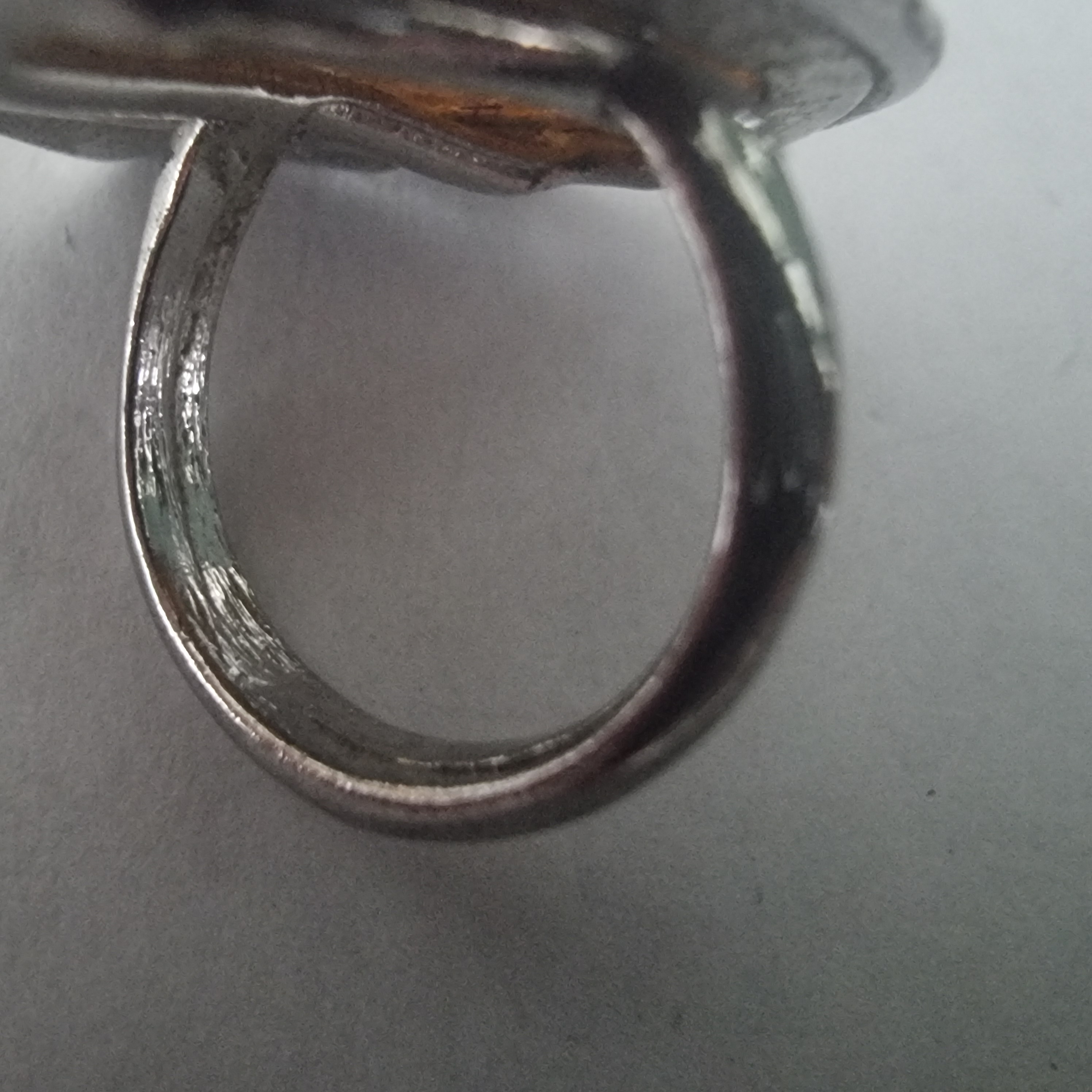 Vintage ring zilver met Amber Barnsteen steen