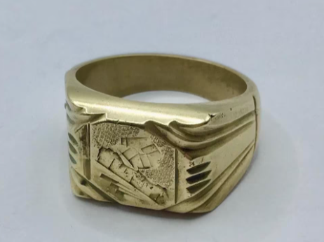 Vintage zegelring heren goud. Vintage zegelring heren goud.