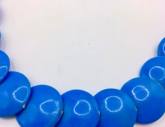 Vintage ketting met oorbellen Art Deco made in France blauw