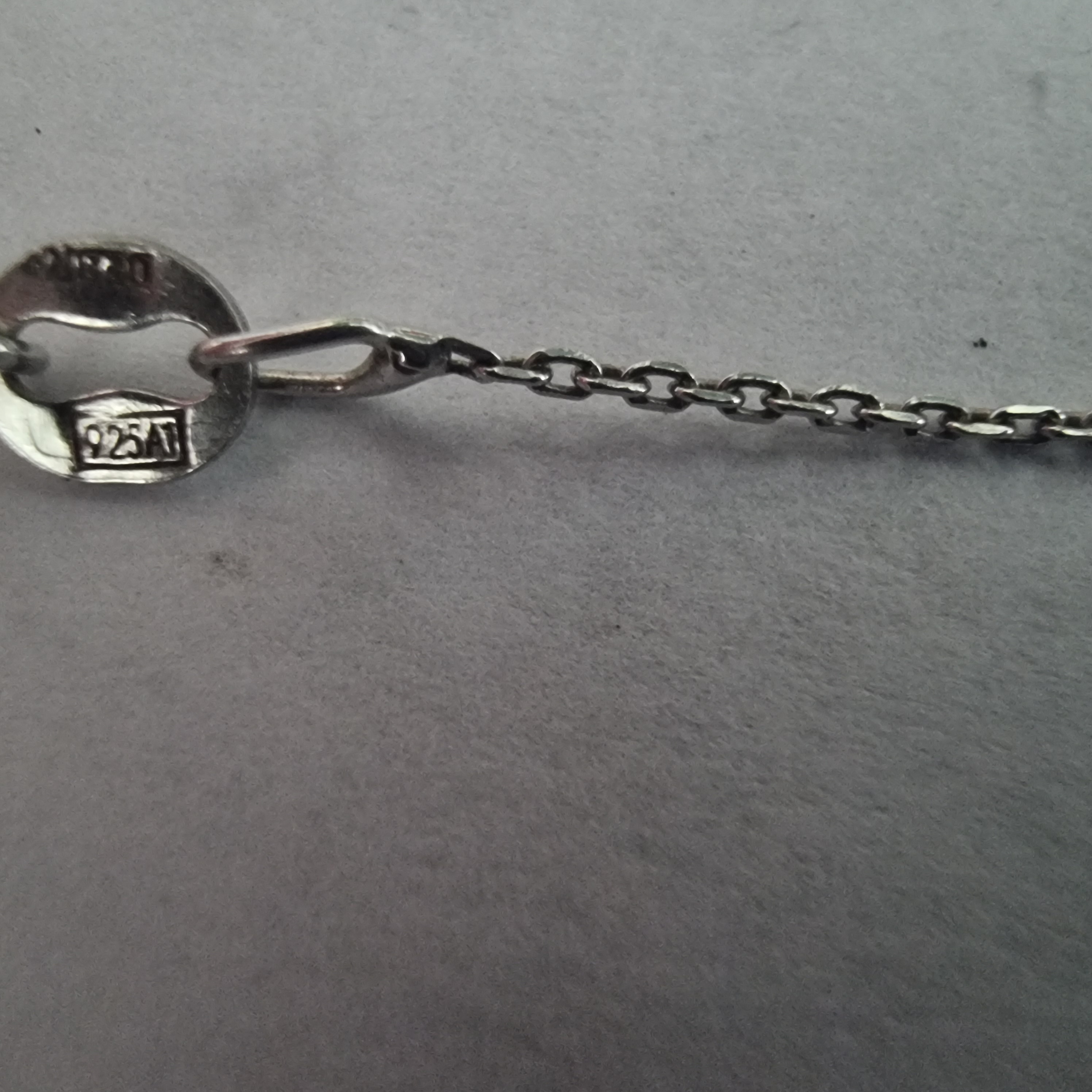 Vintage design ketting en ring 925 zilver Dichroic glas