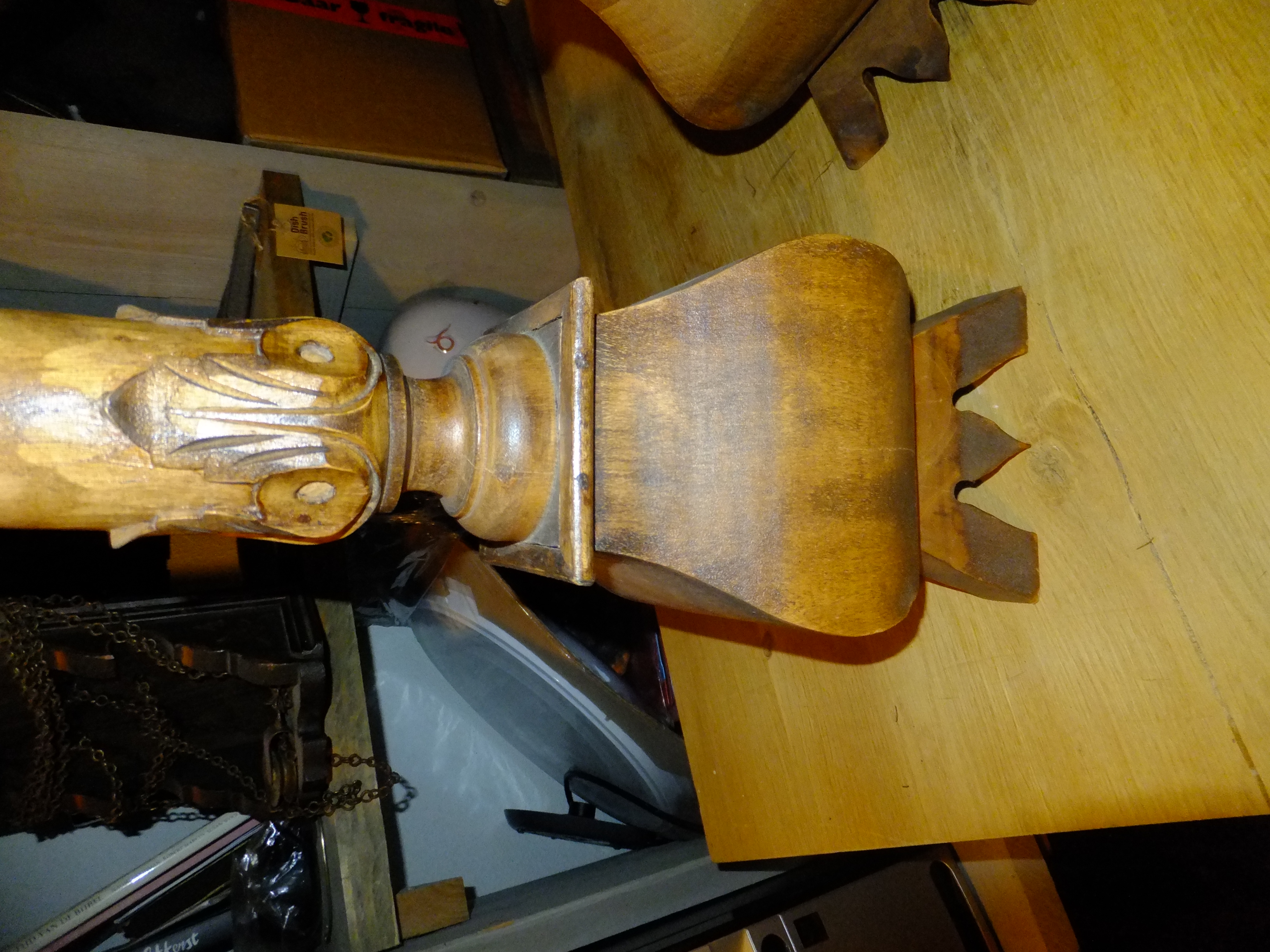2 Houten kandelaars