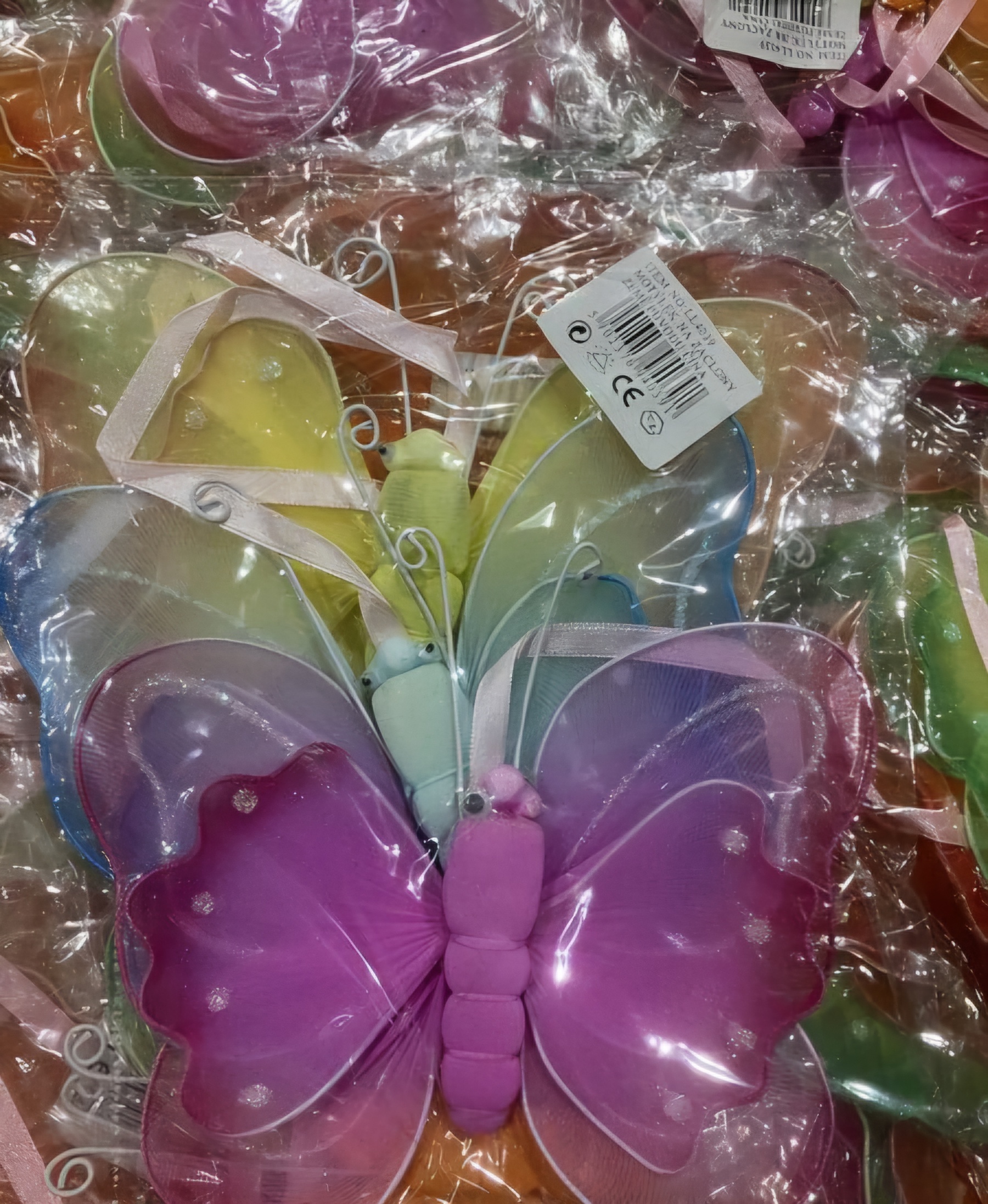 1000 Decoratieve vlinders – 14 cm – stof – diverse kleuren – set van 3 – 