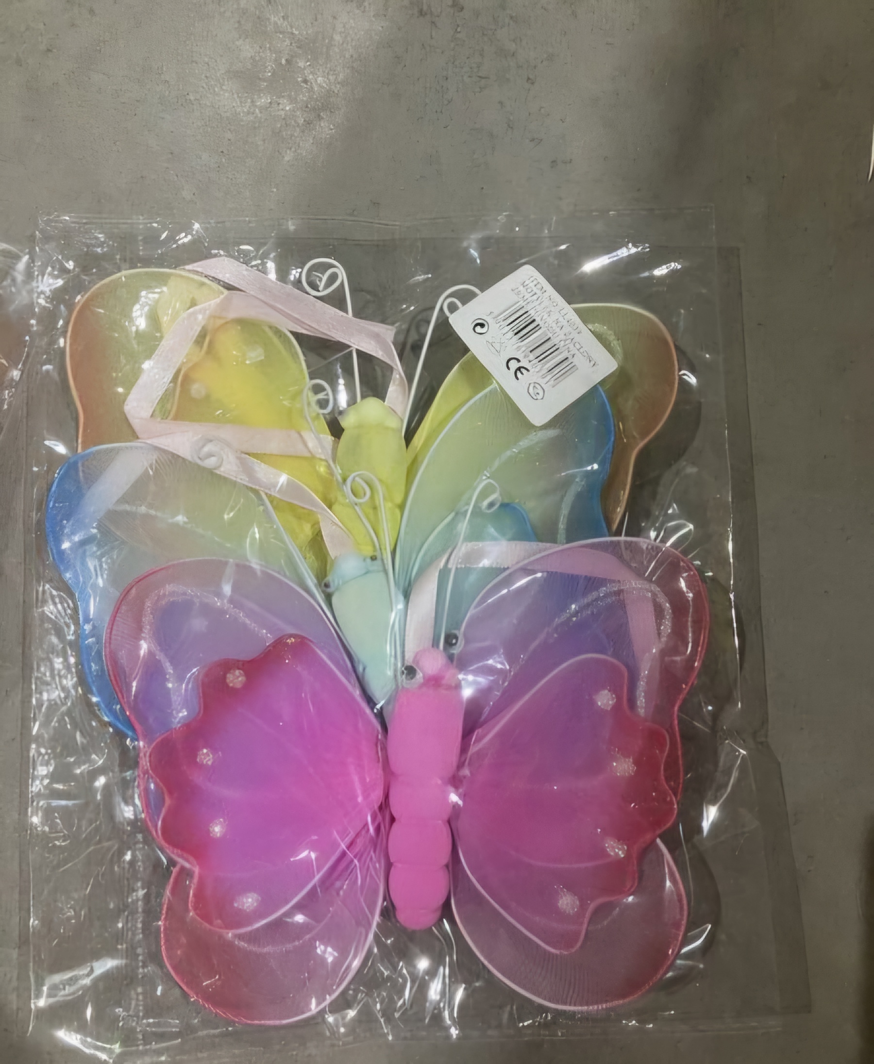 1000 Decoratieve vlinders – 14 cm – stof – diverse kleuren – set van 3 – 