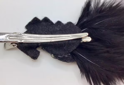 Vintage Art Deco broche haarspeld echte veren Swarovski