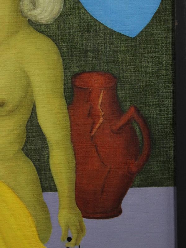 Surrealistische fantasierijk schilderij van H de Laet Surrealistische fantasierijk schilderij van H de Laet