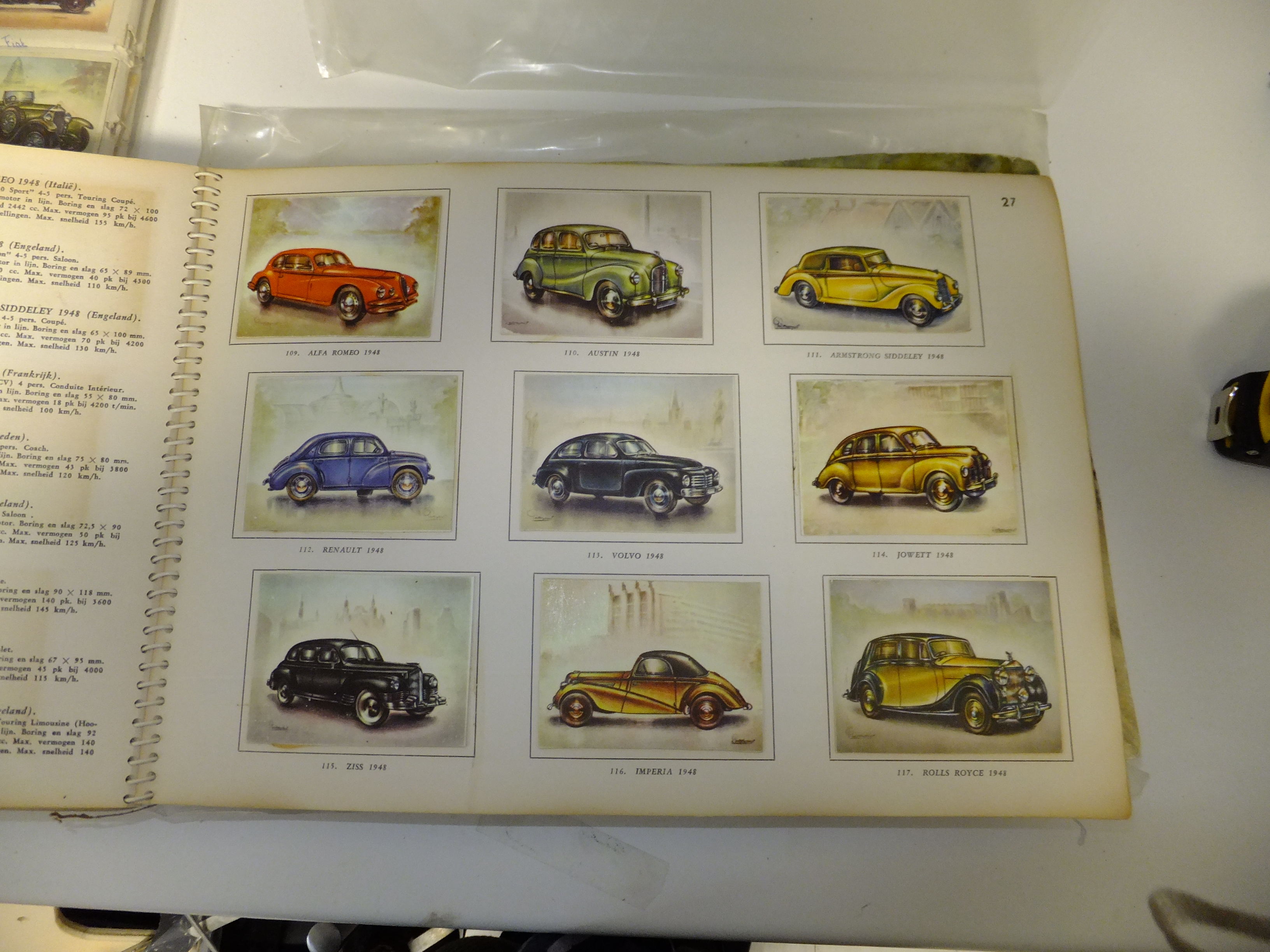 Zeldzame complete set – 4 plaatjesalbums "Geschiedenis van de Automobiel" – ca. 1940-1950