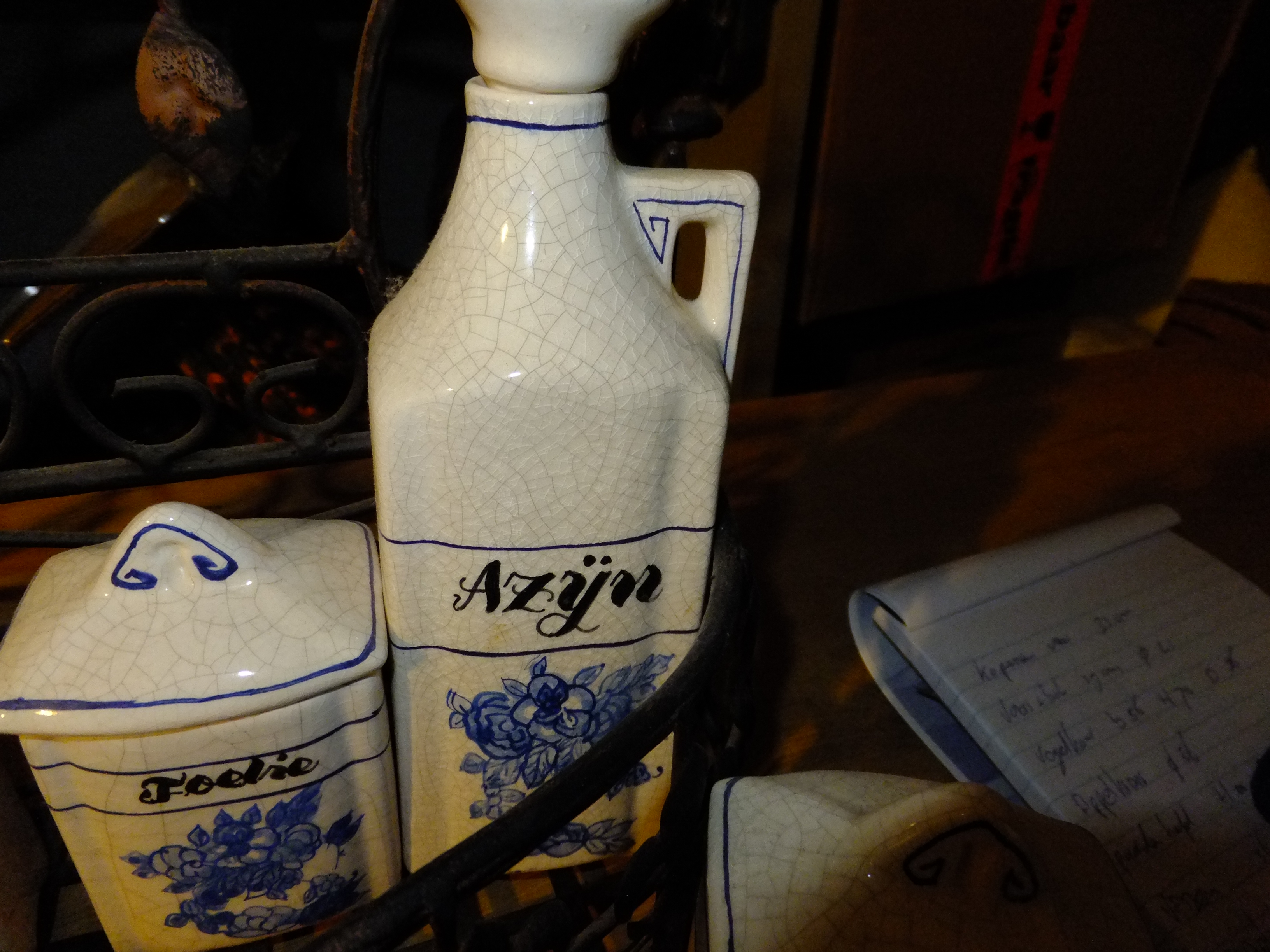 Vintage kruidenrekje jaren '50 - keramiek en ijzer 