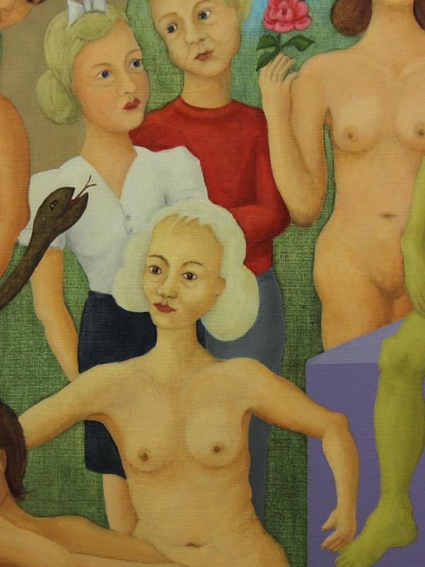 Surrealistische fantasierijk schilderij van H de Laet Surrealistische fantasierijk schilderij van H de Laet