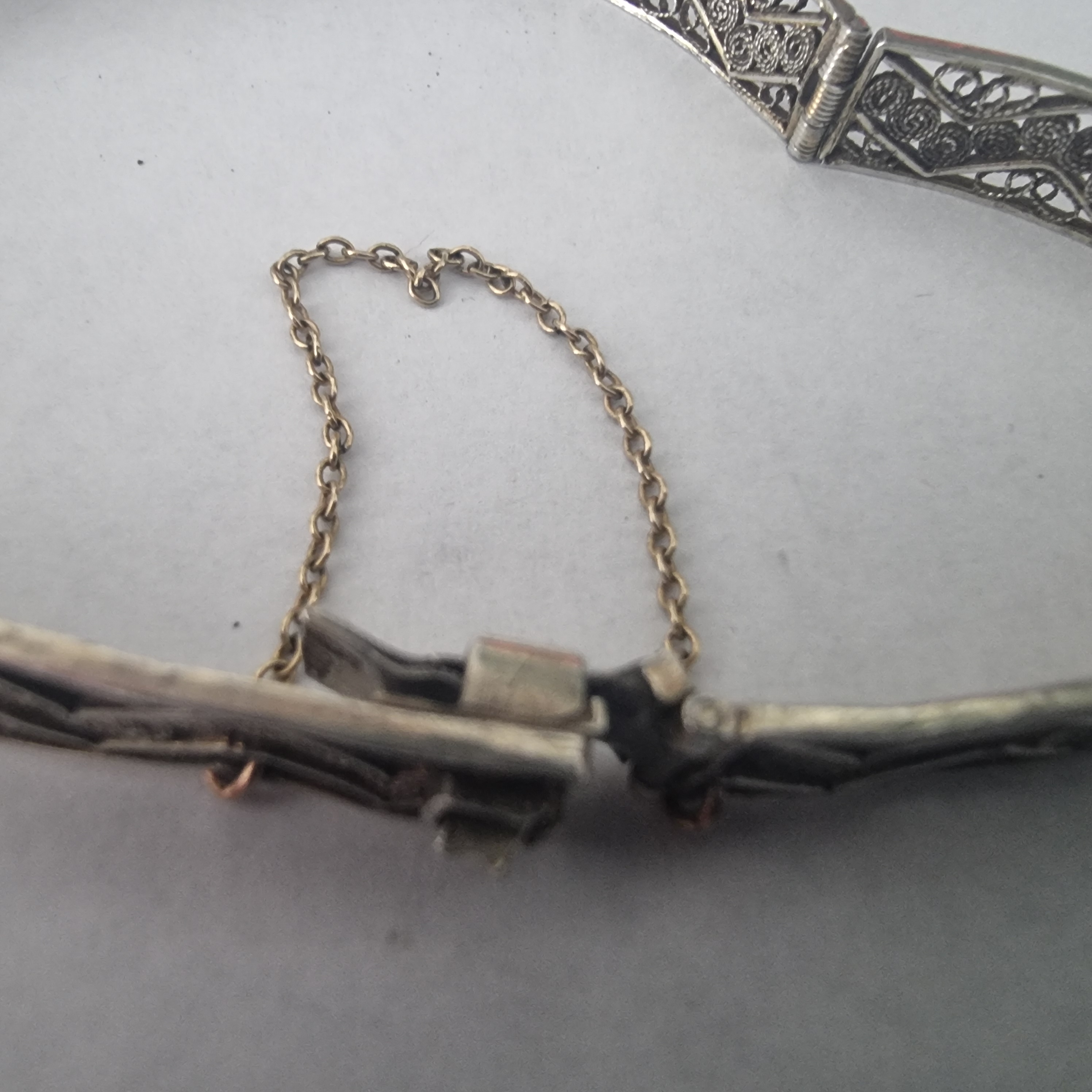 Antieke armband Filigrein silver gemerkt goud verguld 