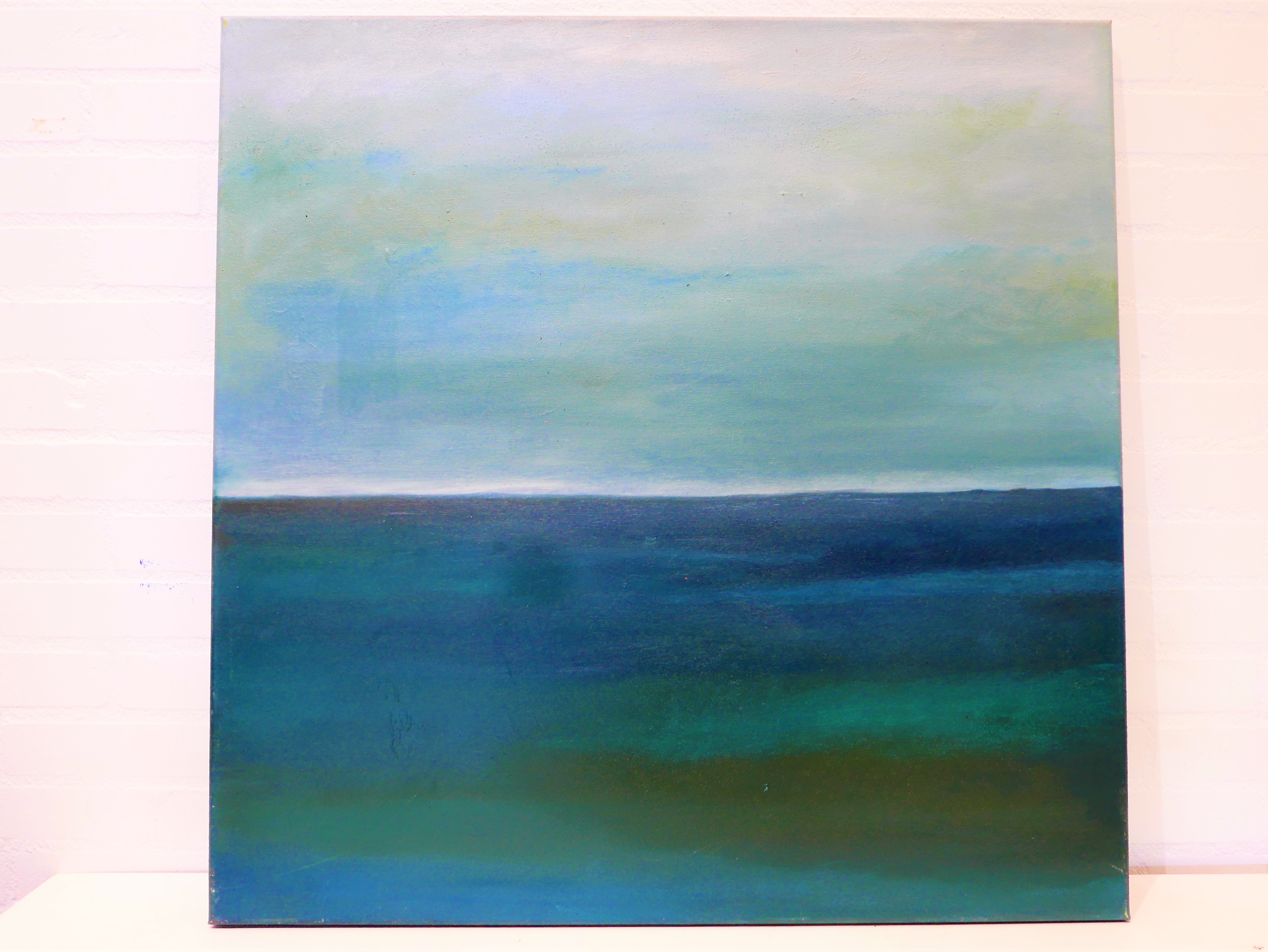 Acryl op canvas zonder  lijst door Seine Schoemaker "Rustige zee" 70x70 cm