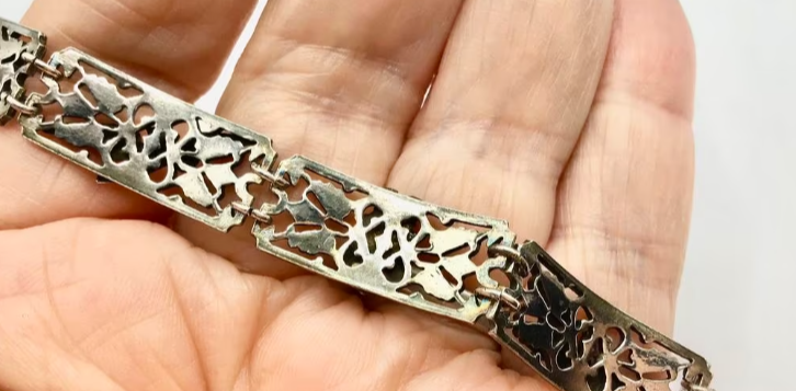 Vintage armband Normandië Frankrijk wapen schip zilver Vintage armband Normandië Frankrijk wapen schip zilver