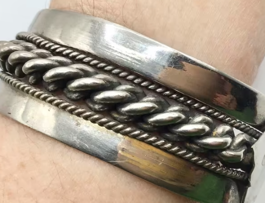 Vintage Berber armband zilver op koper Bedouin Armband