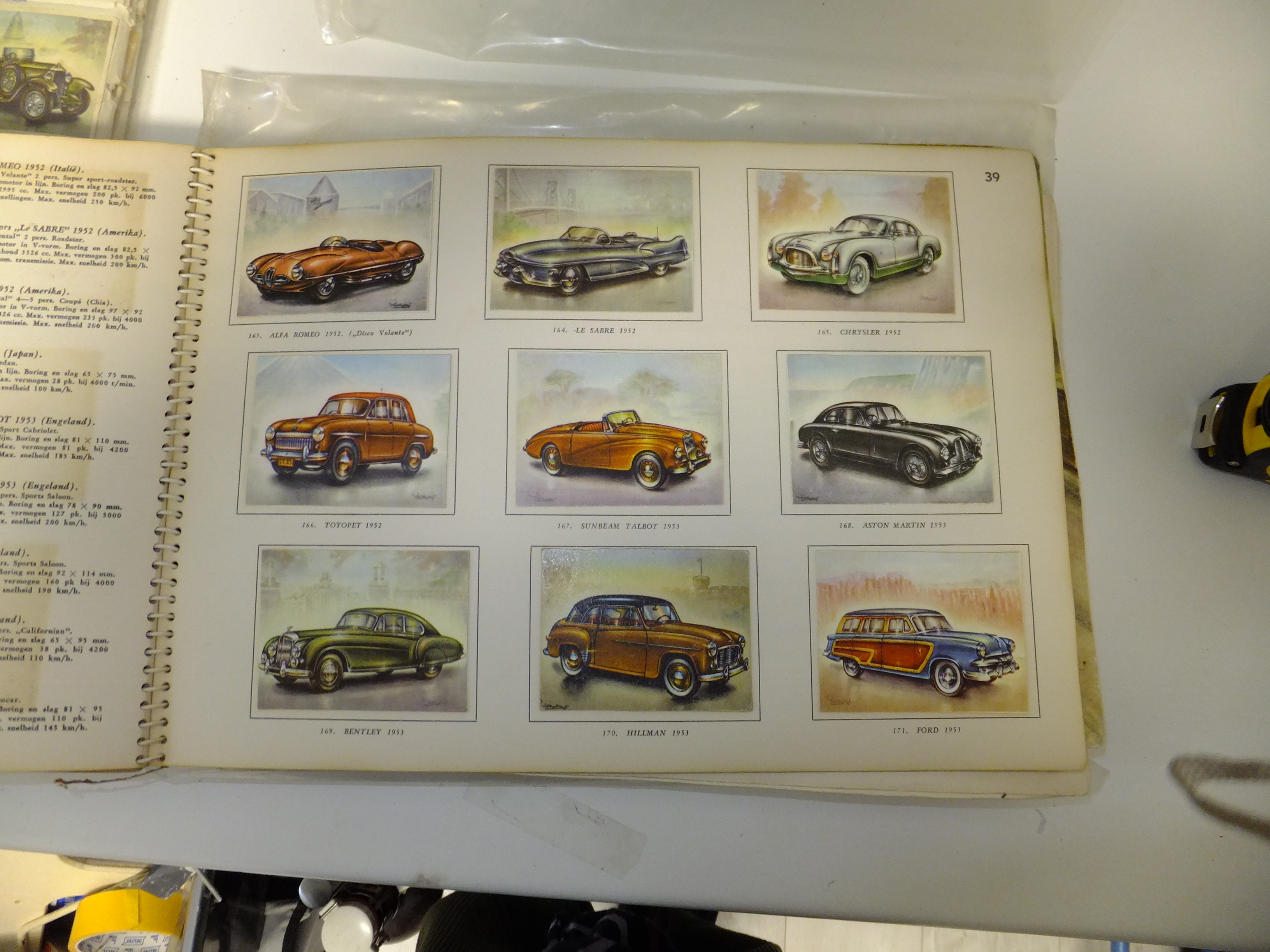 Zeldzame complete set – 4 plaatjesalbums "Geschiedenis van de Automobiel" – ca. 1940-1950